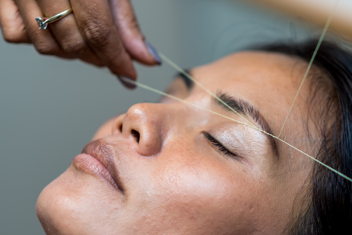 Close, natural view of a relaxed brow